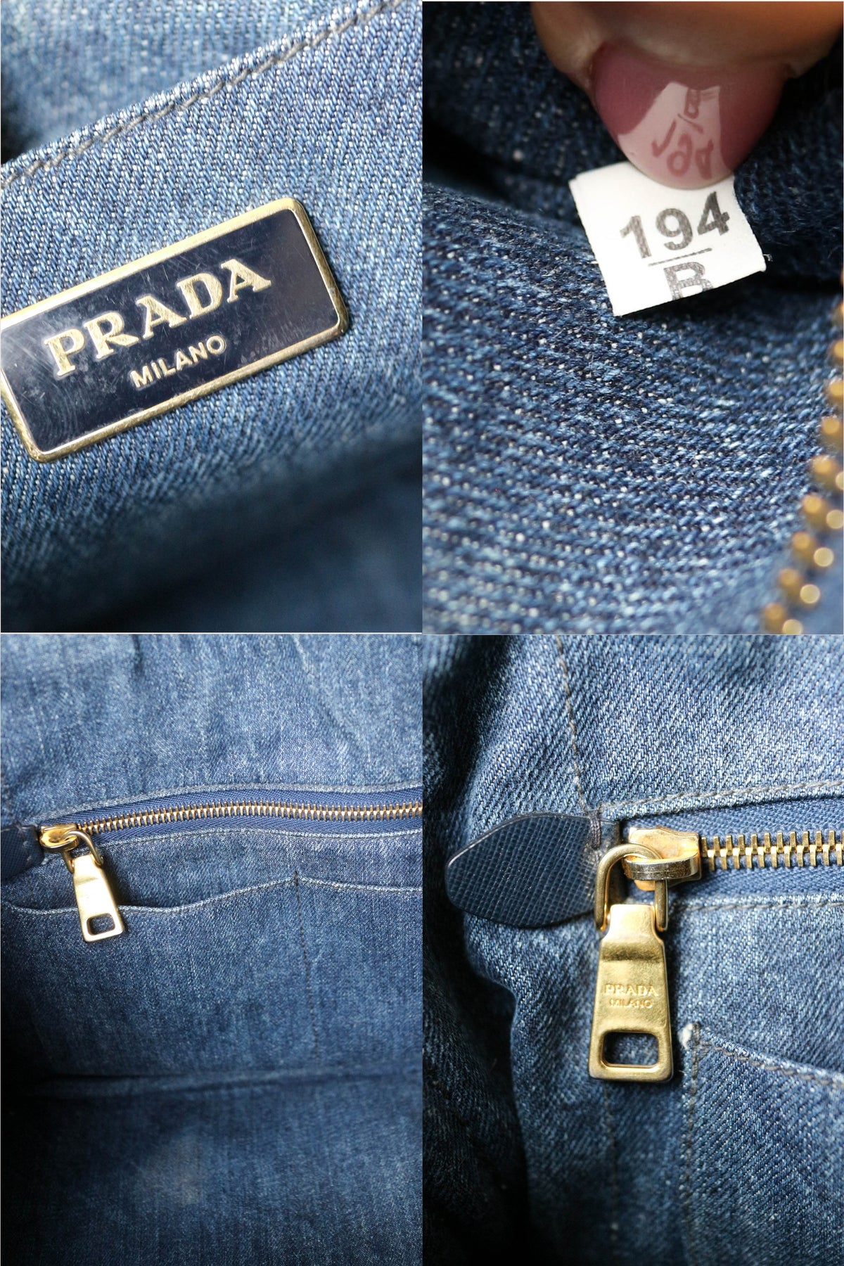 Prada Vintage Canapa Denim Tote Bag