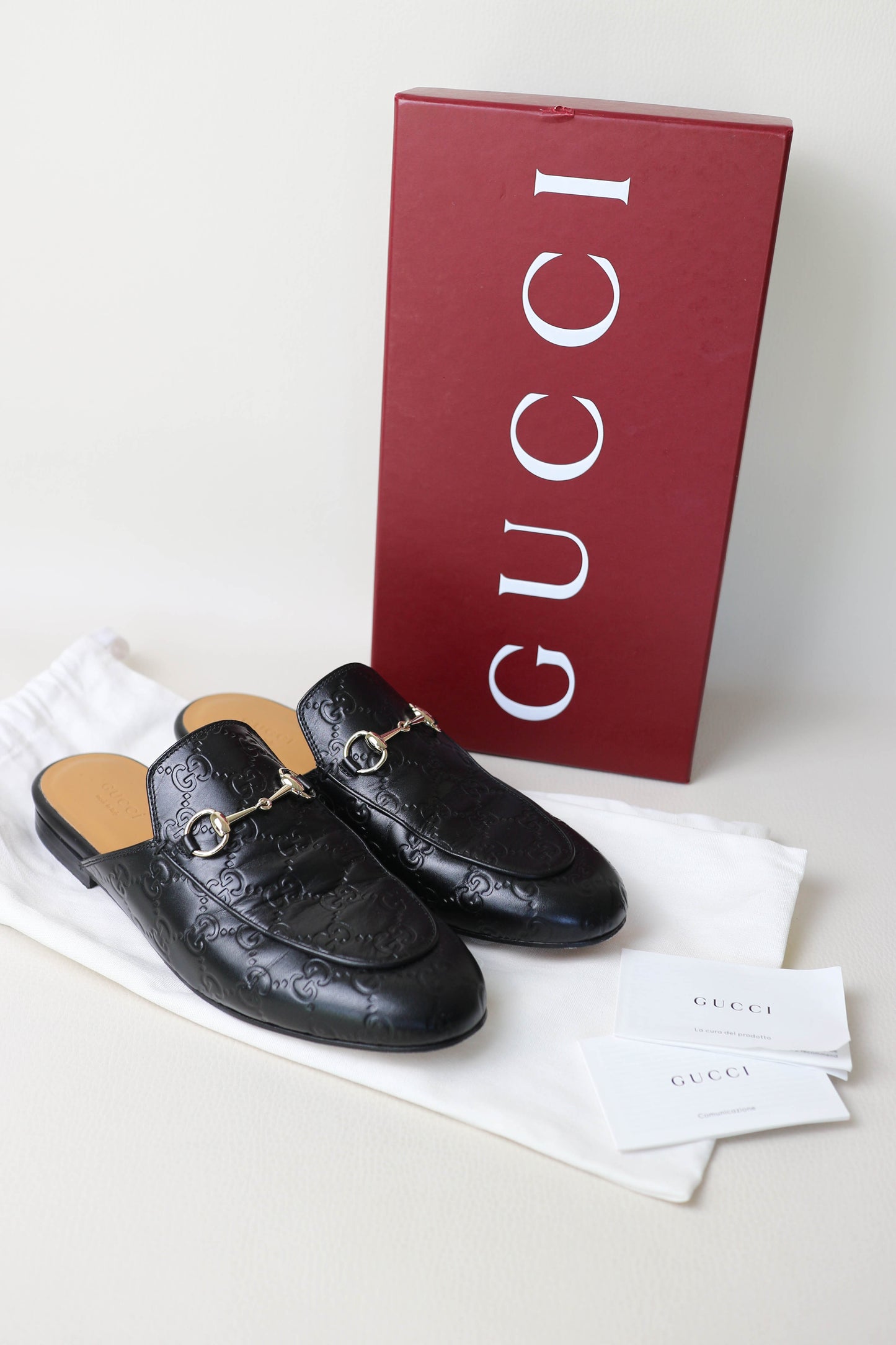 Gucci Princetown Monogram Loafers Black