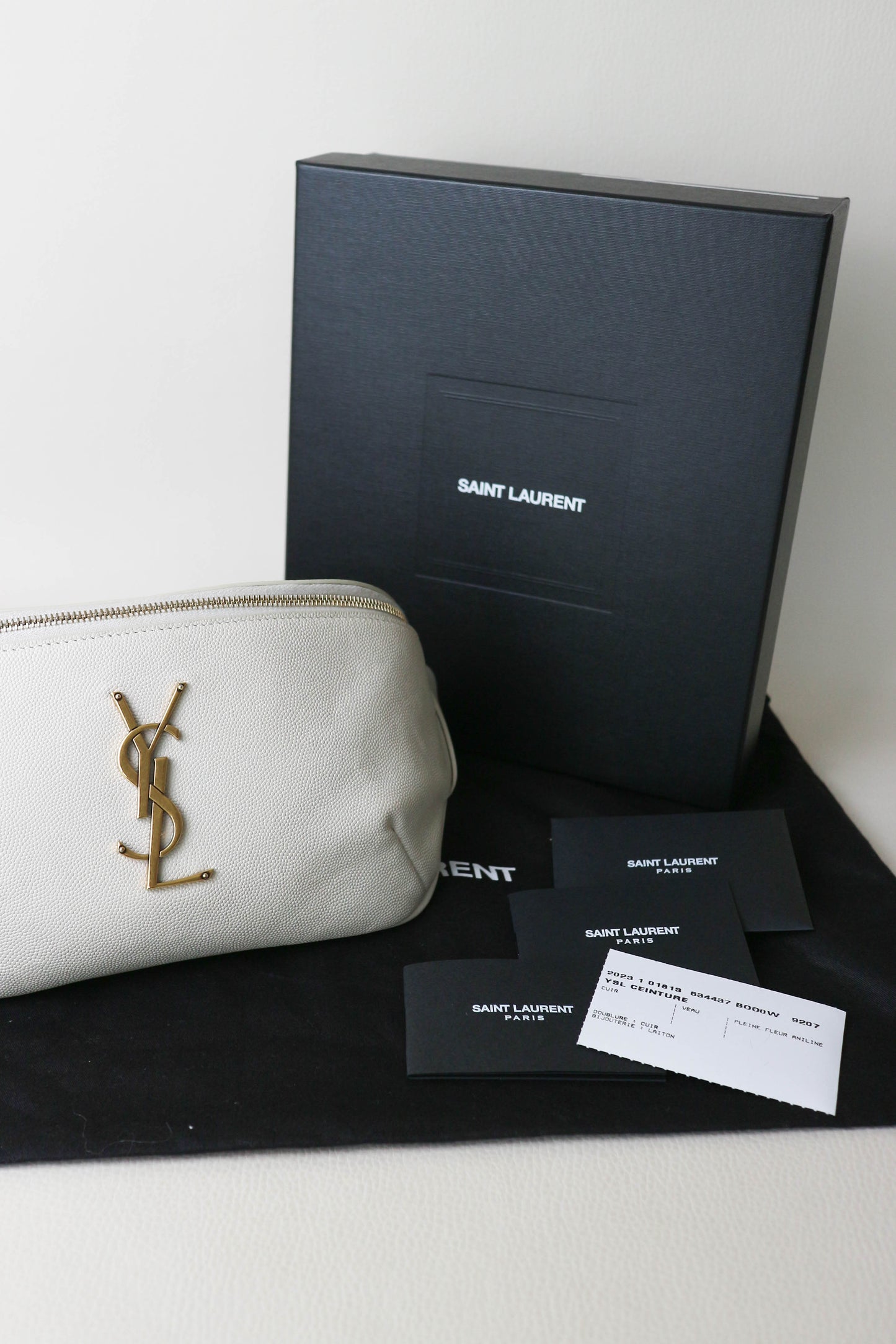 Saint Laurent Logo Belt Bag White