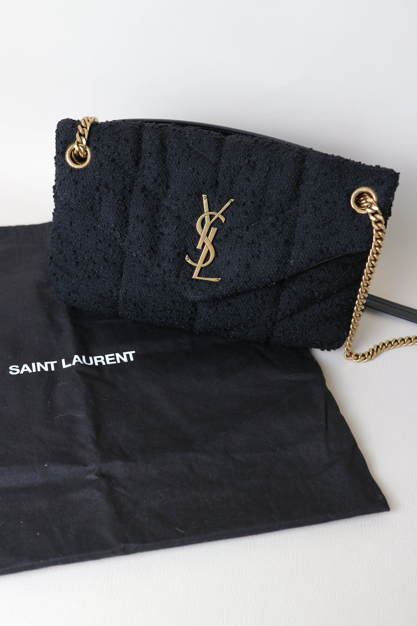 Saint Laurent Loulou Puffer Boucle Small Bag Black
