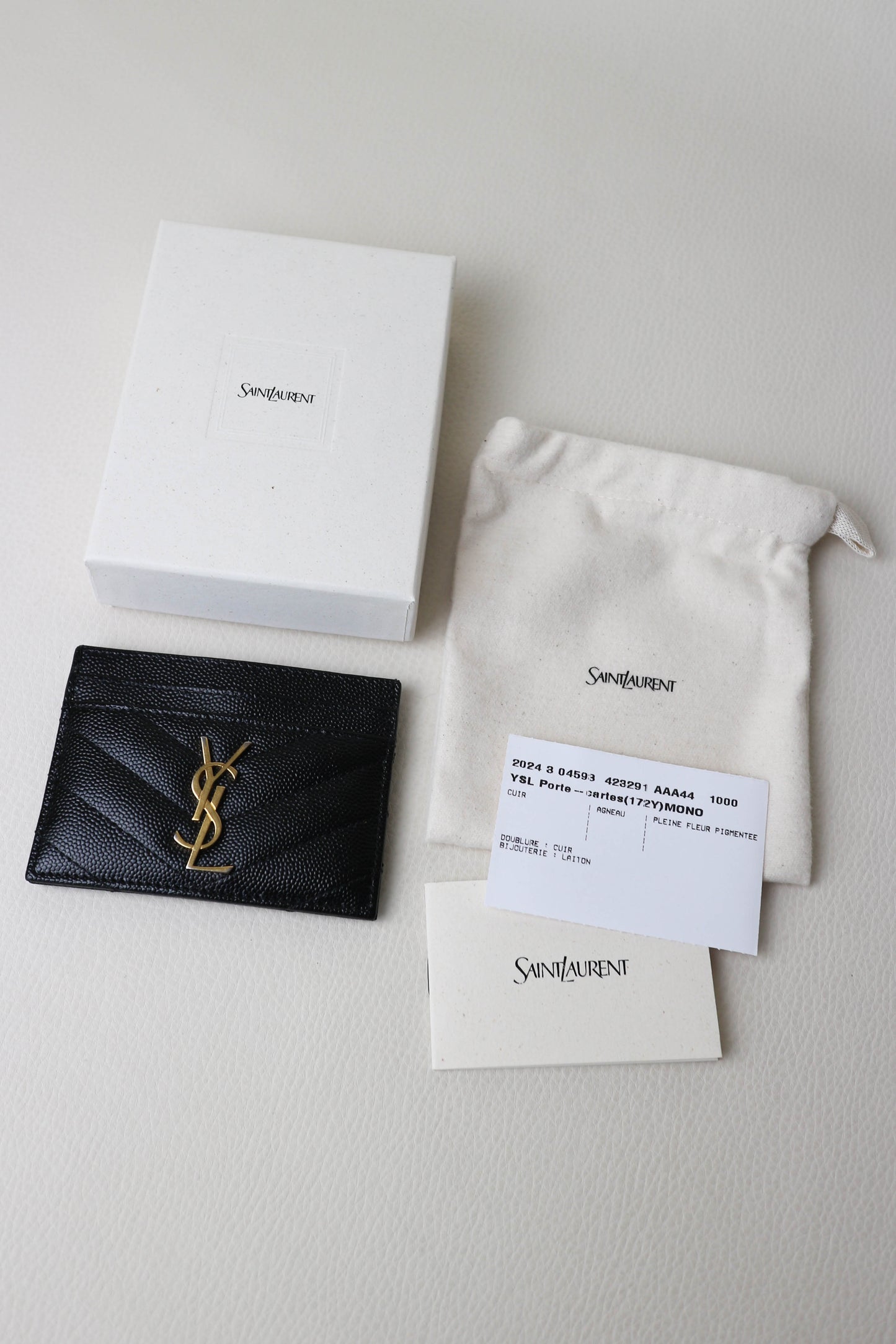 Saint Laurent Cassandre Logo Card Holder Black
