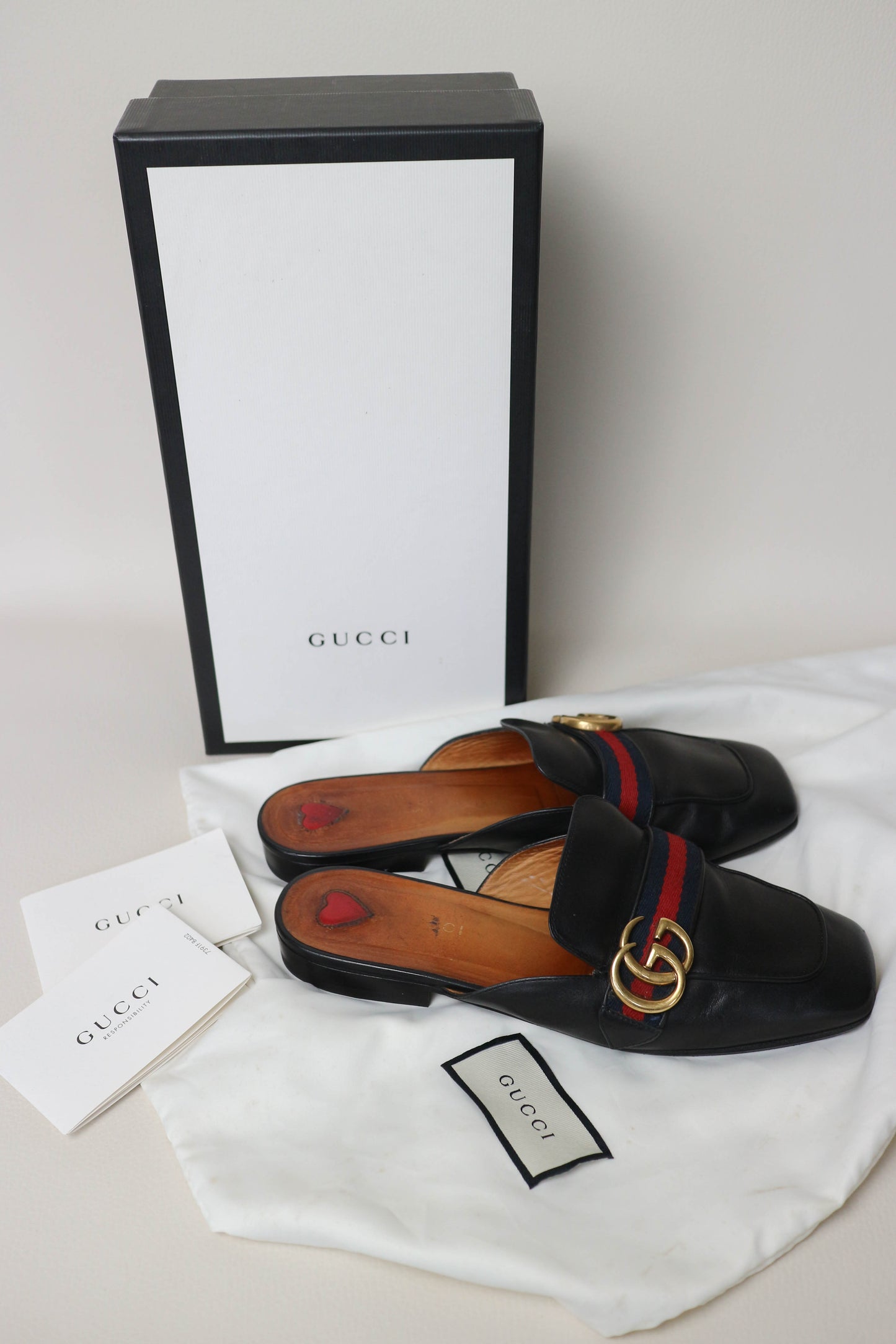 Gucci Marmont Leather Mules