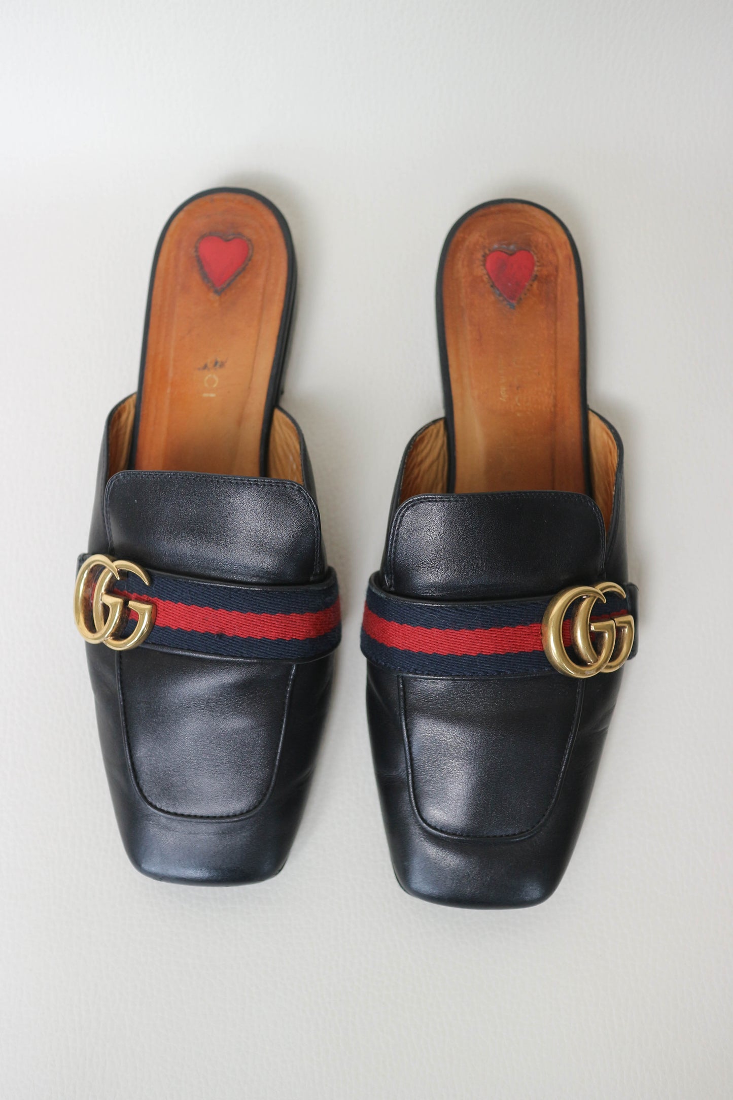 Gucci Marmont Leather Mules