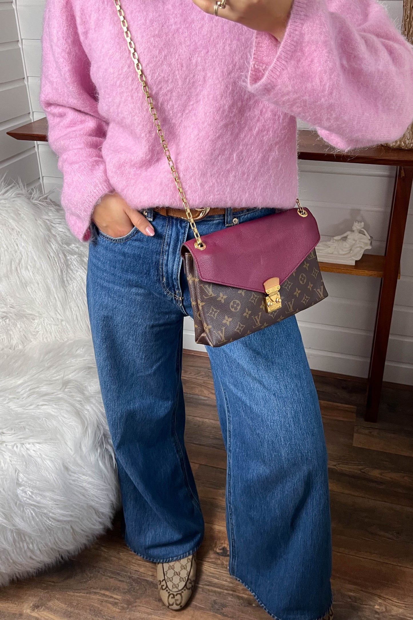 Louis Vuitton Pallas Burgundy Monogram Shoulder Bag