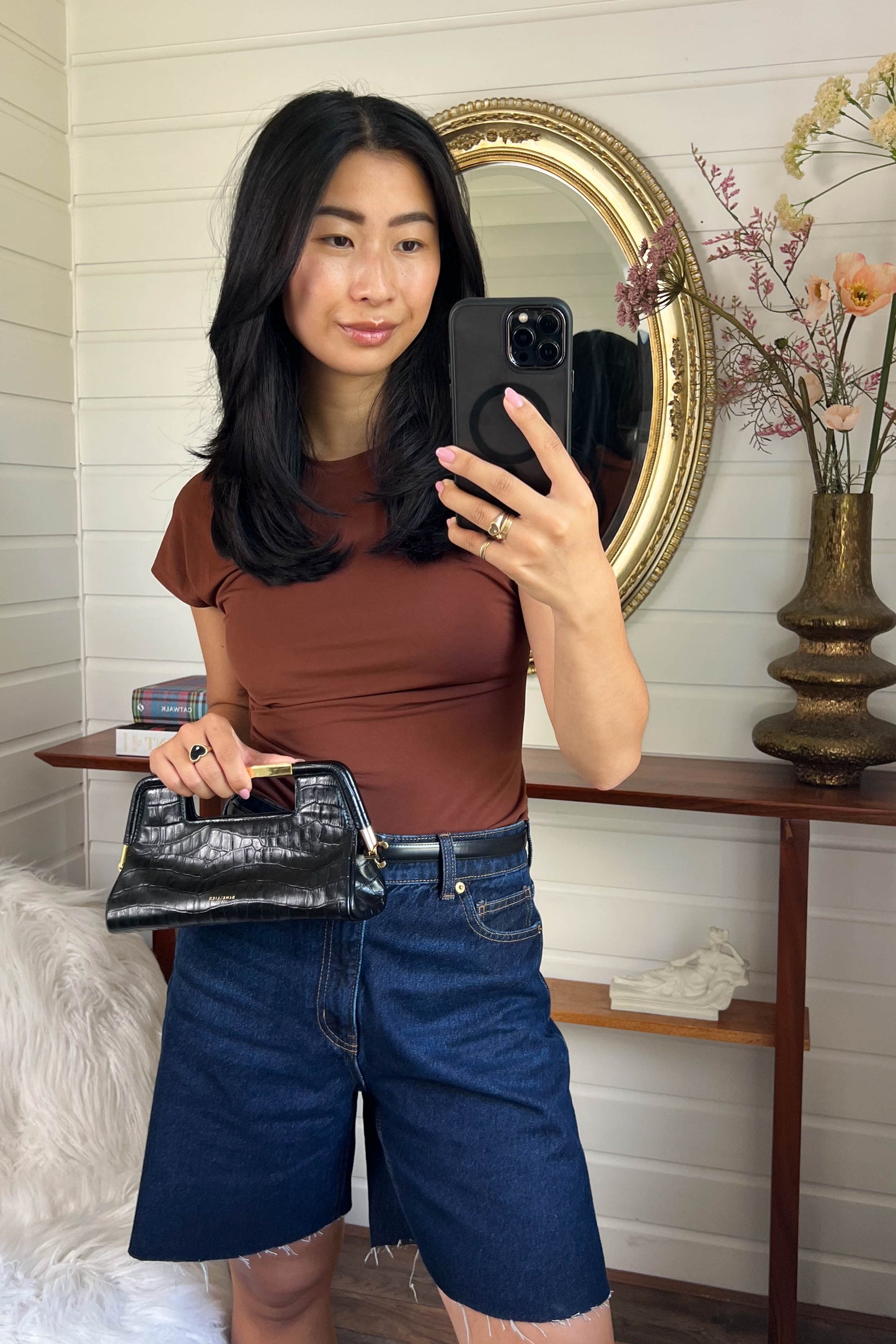 DeMellier Croco Clutch Bag