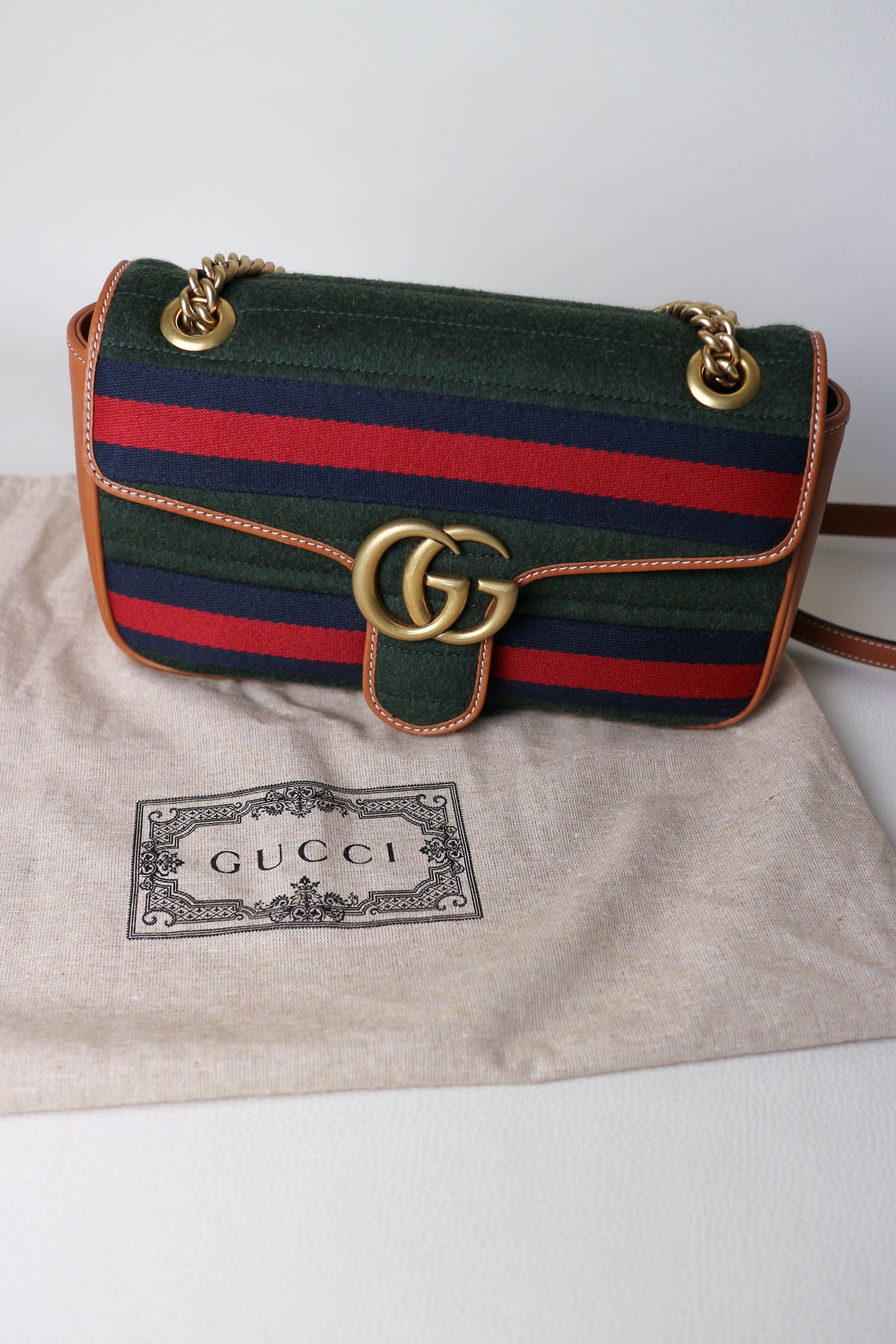 Gucci Marmont Webbing Shoulder Bag Small