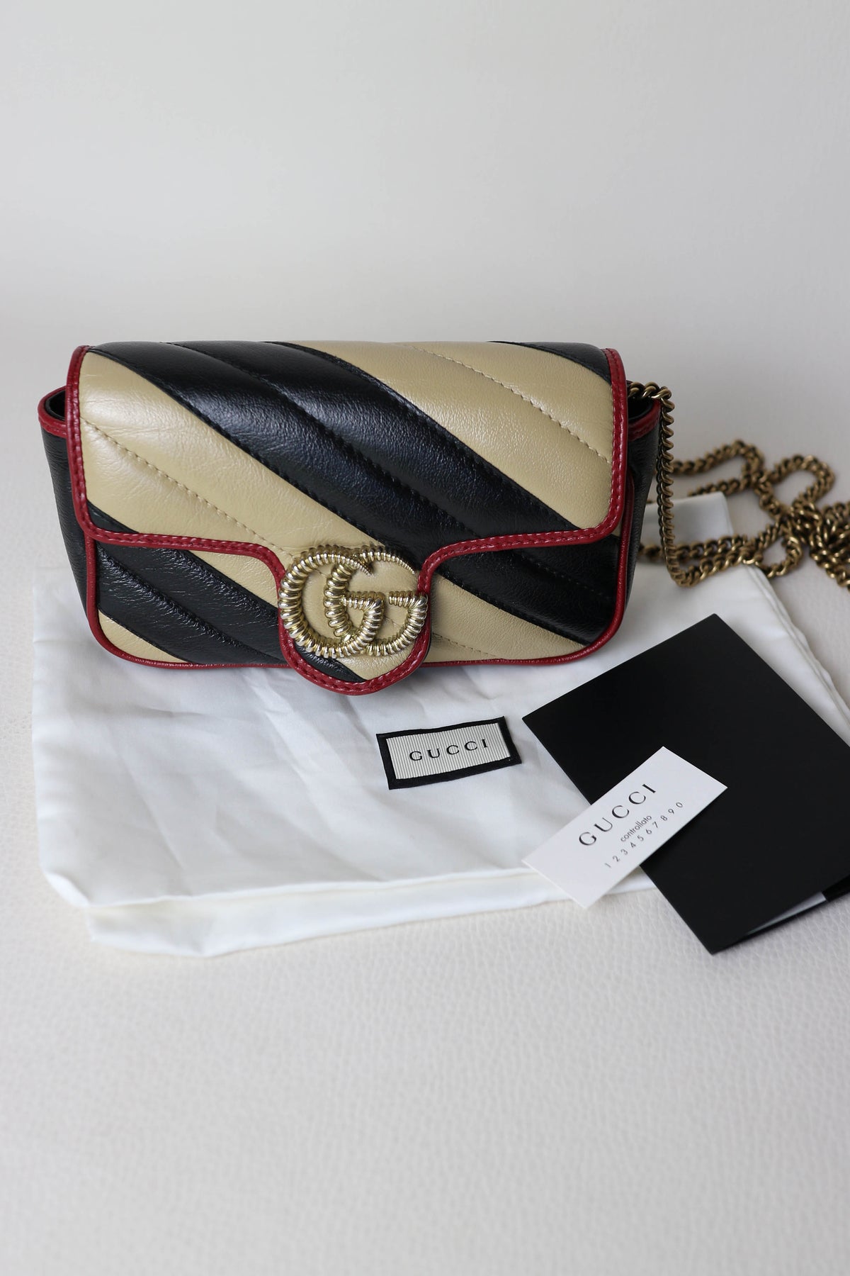 Gucci Mini Marmont Bag Beige/Black