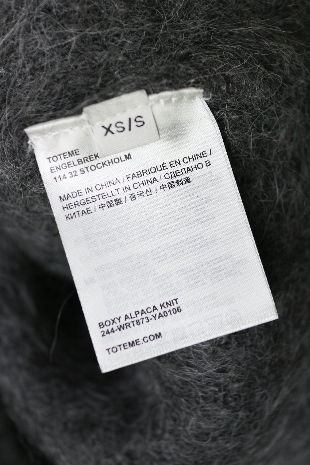 TOTEME Alpaca Oversized Knit Jumper Grey