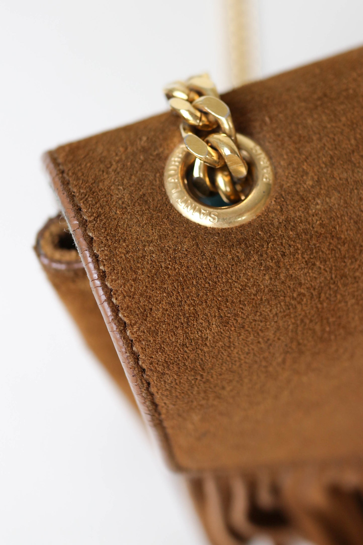 Saint Laurent Suede Fringe Shoulder Bag
