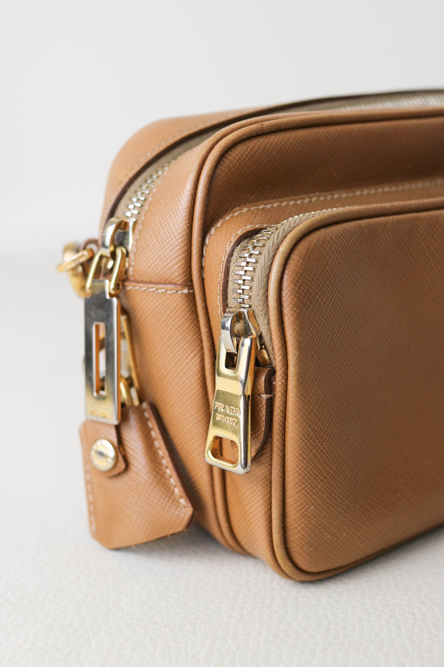 Prada Leather Crossbody Bag Brown