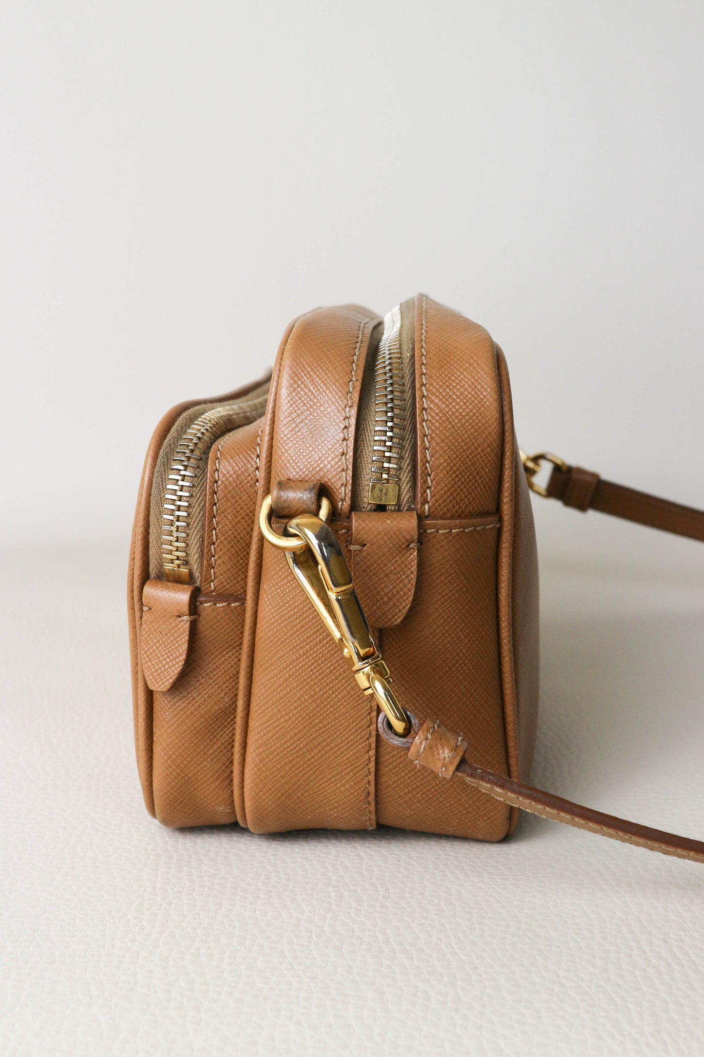 Prada Leather Crossbody Bag Brown