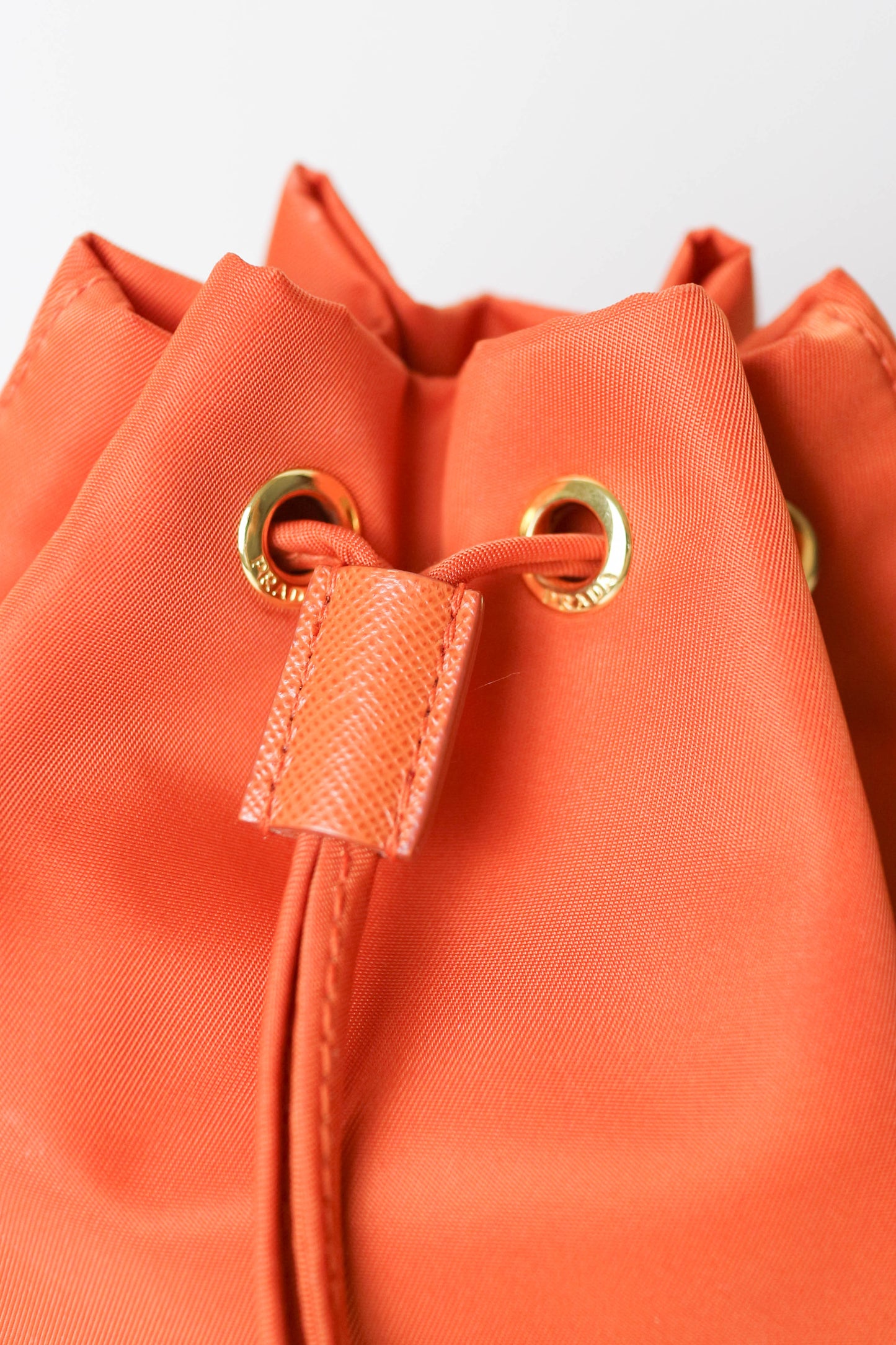 Prada Nylon Bucket Bag Orange