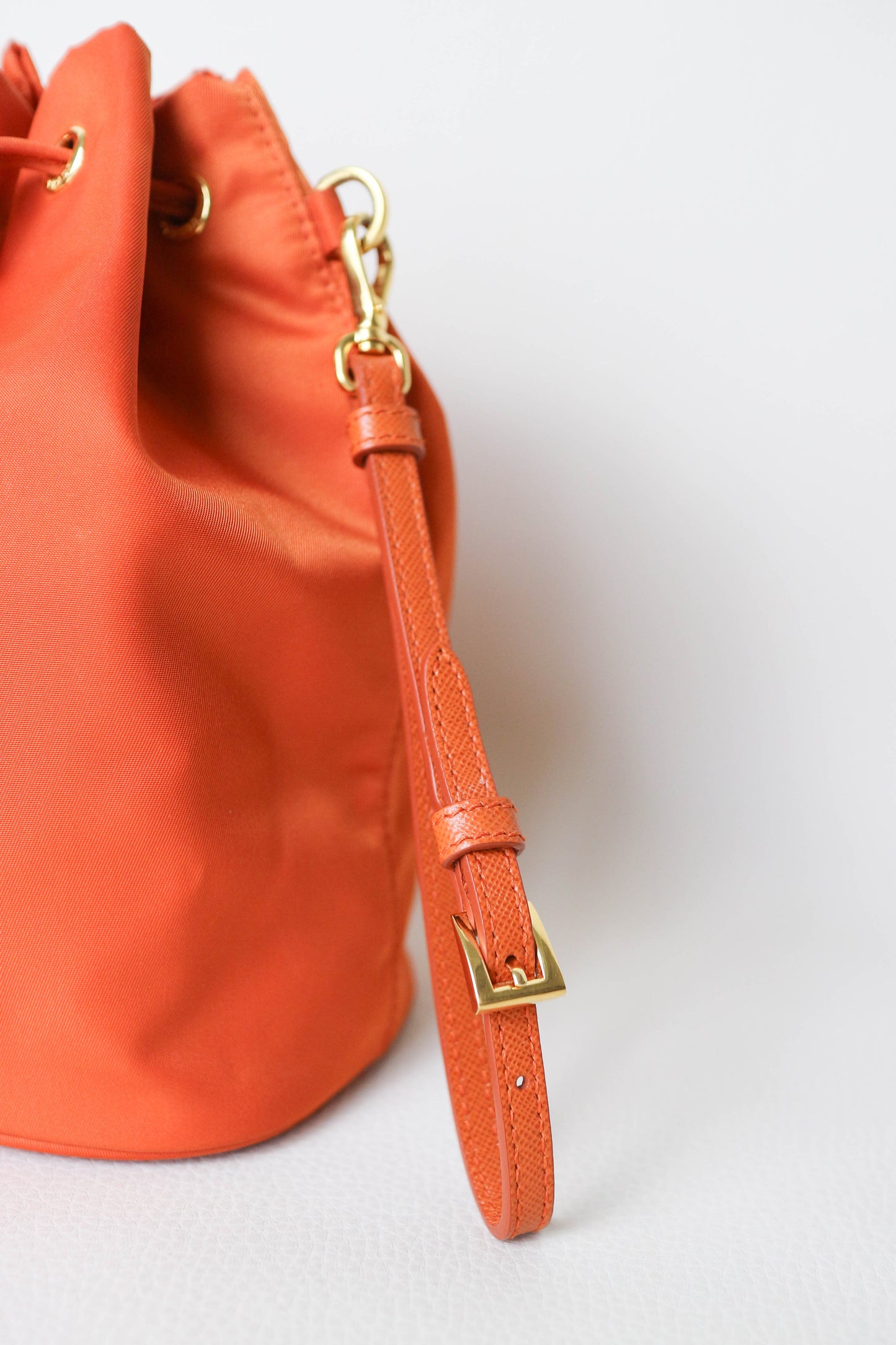Prada Nylon Bucket Bag Orange