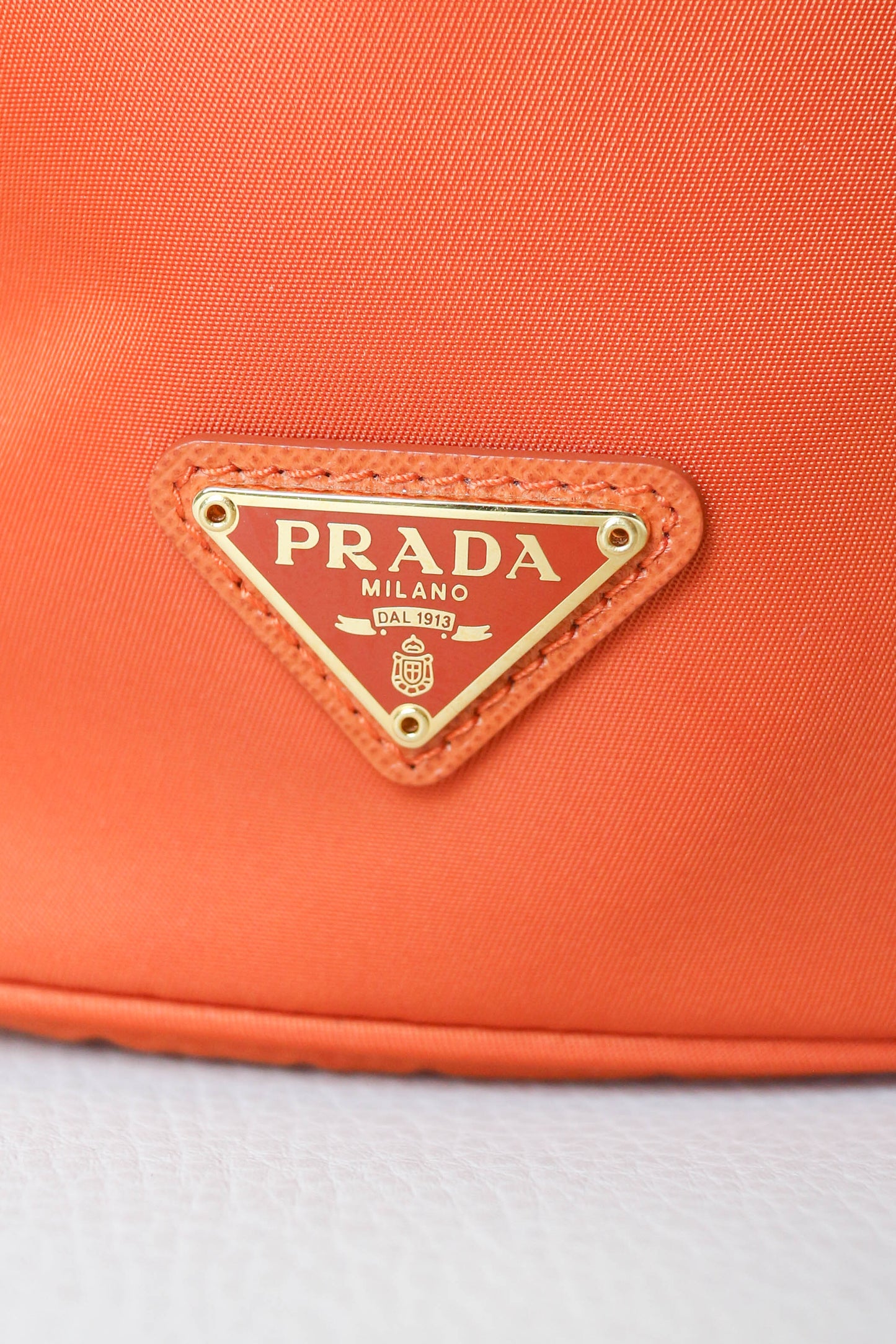 Prada Nylon Bucket Bag Orange