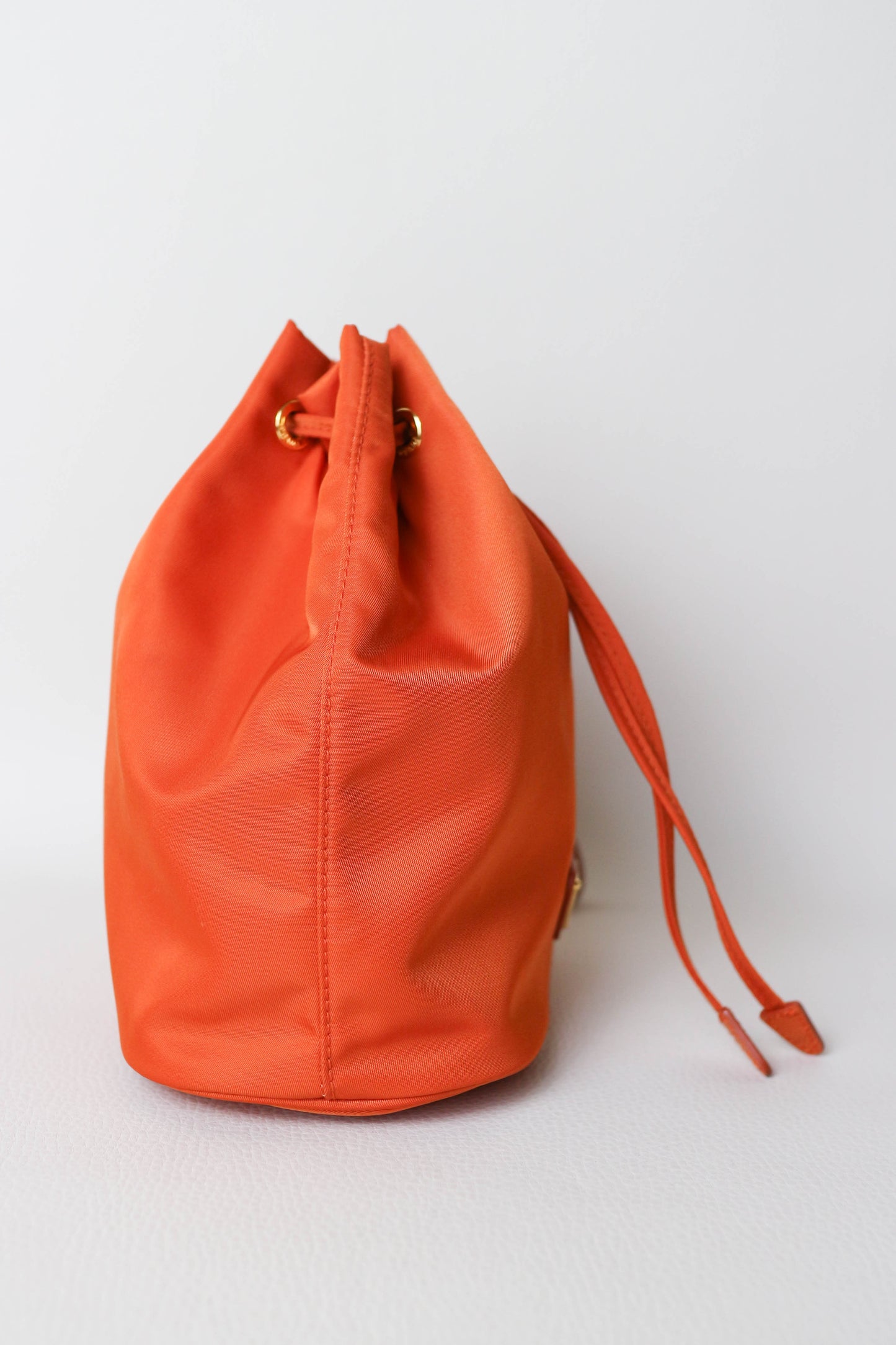Prada Nylon Bucket Bag Orange