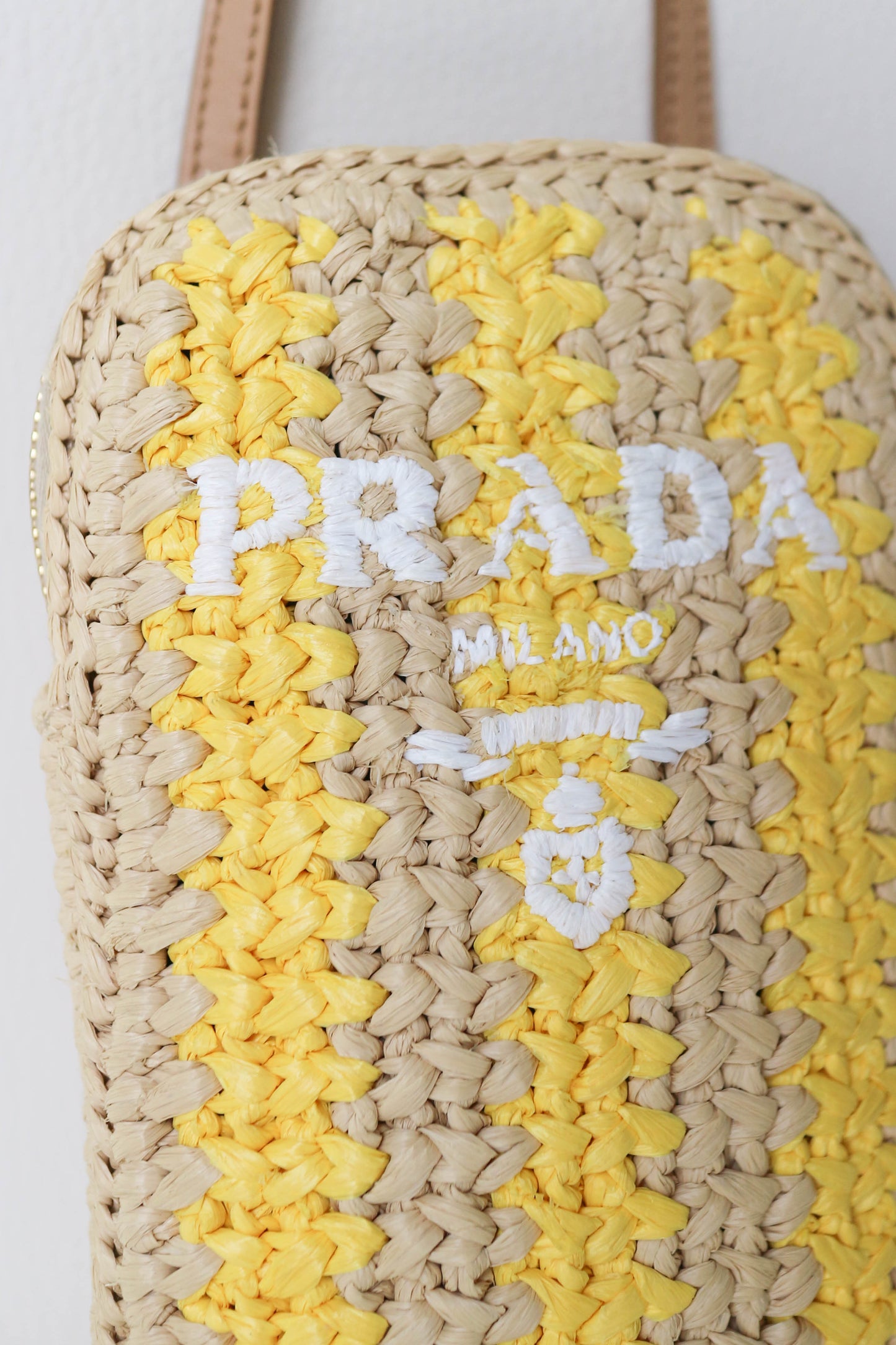 Prada Raffia Phone Pouch Bag