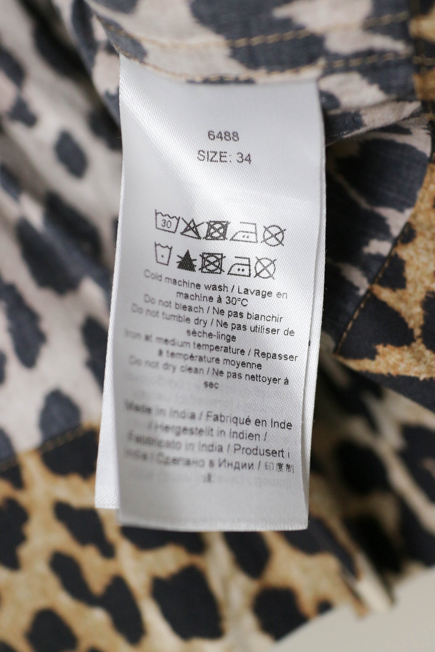 GANNI Cotton Leopard Tie Top
