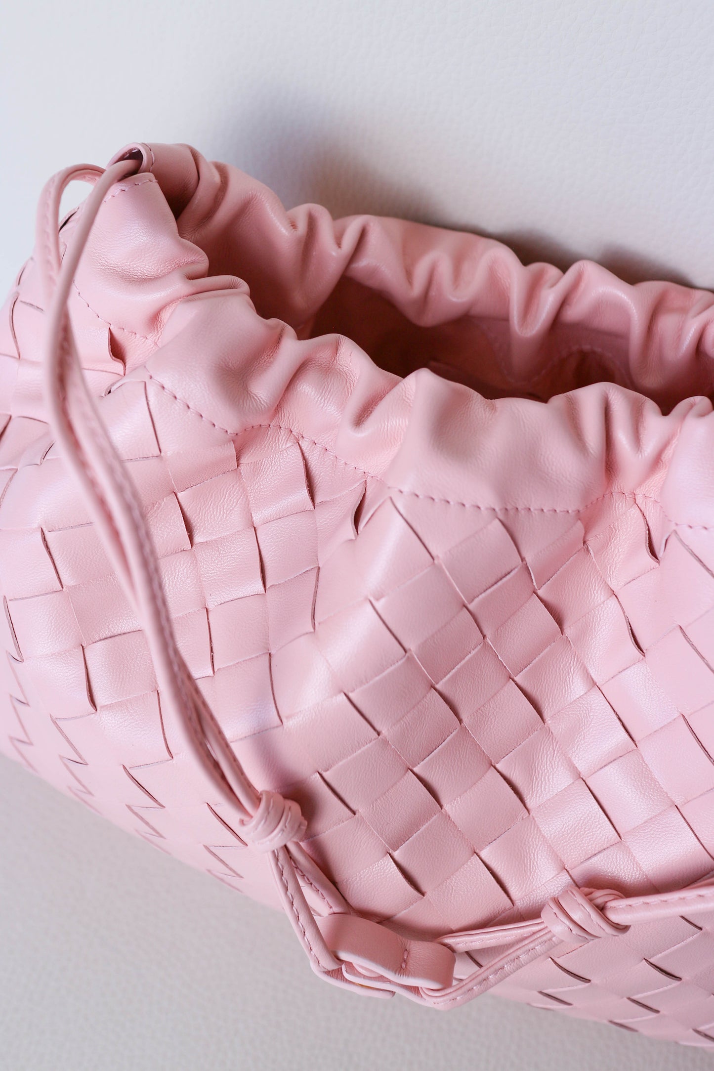Bottega Veneta Intrecciato Pouch Bag Pink