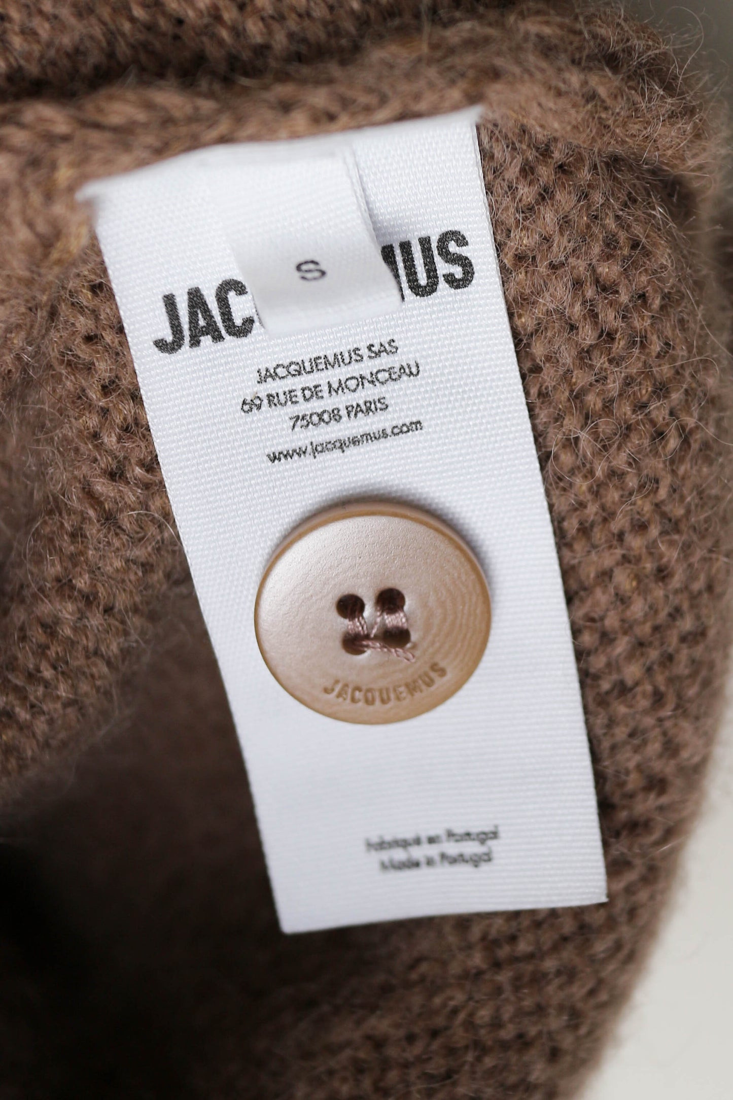 Jacquemus Logo Cardigan Brown