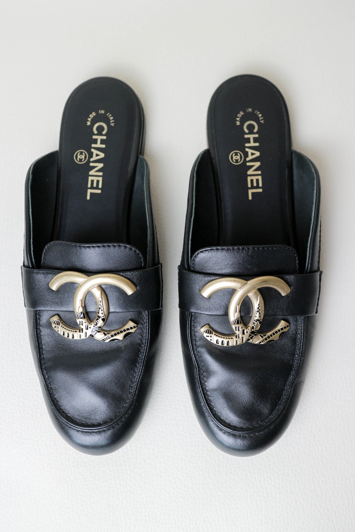 Chanel CC Logo Loafers