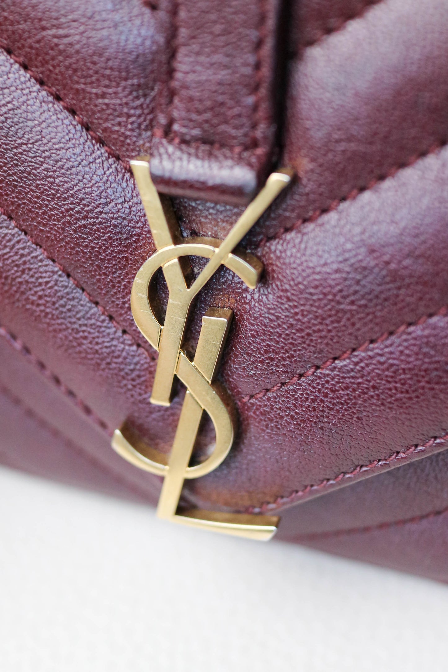 Saint Laurent College Mini Bag Burgundy