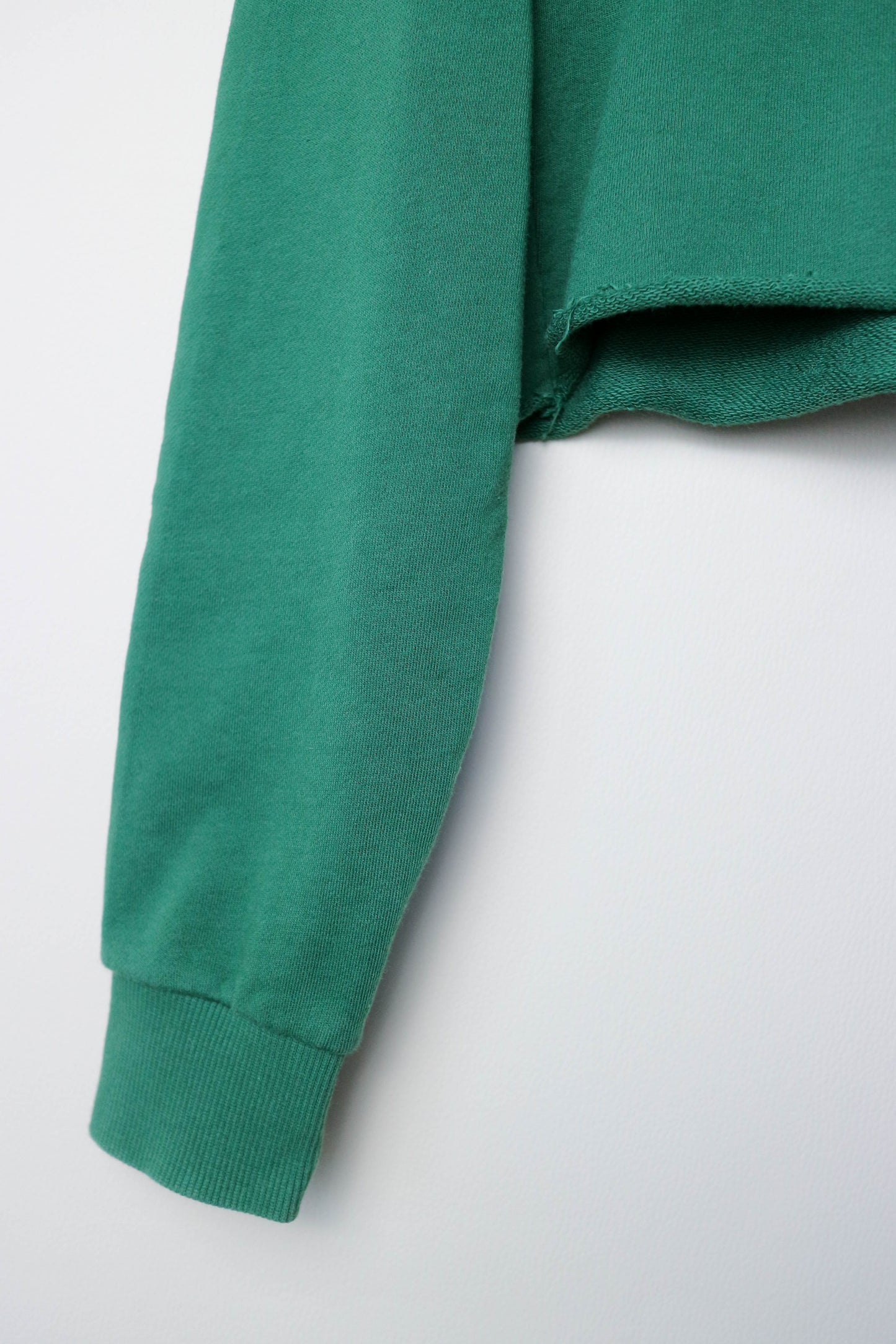 CELINE Cropped Logo Sweater Green