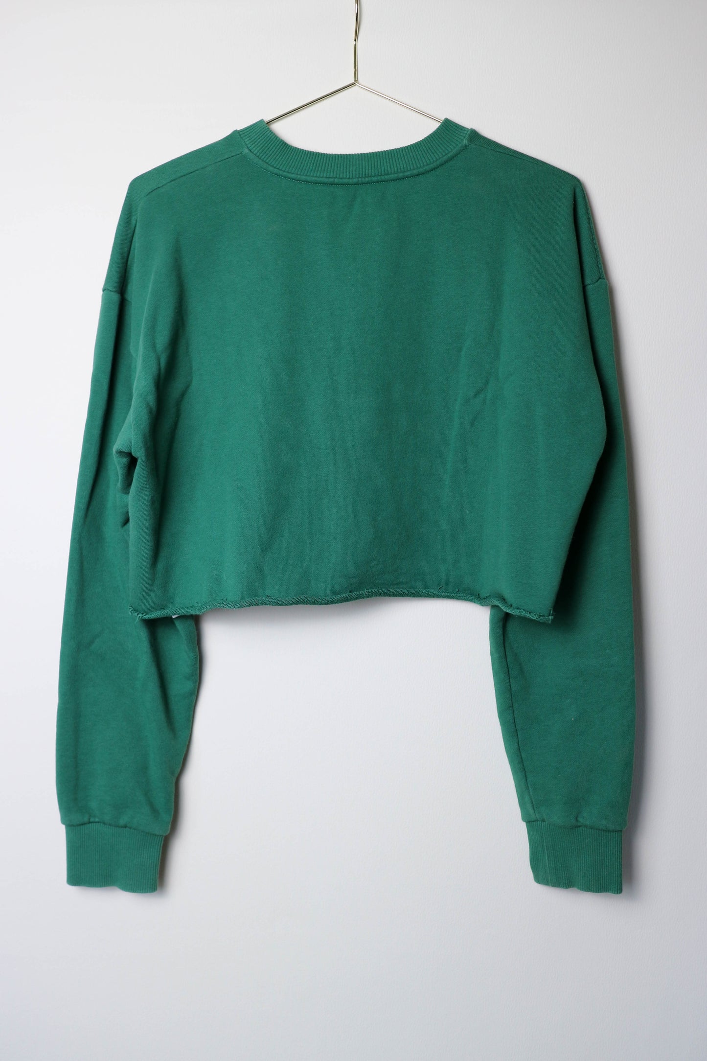 CELINE Cropped Logo Sweater Green