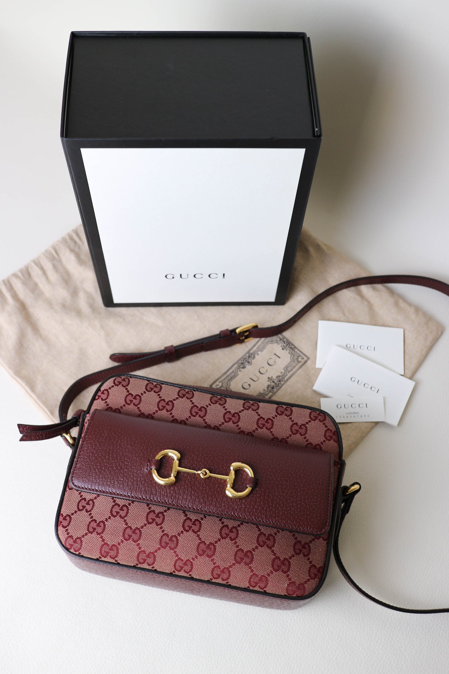 Gucci Horsebit 1955 Camera Bag Burgundy