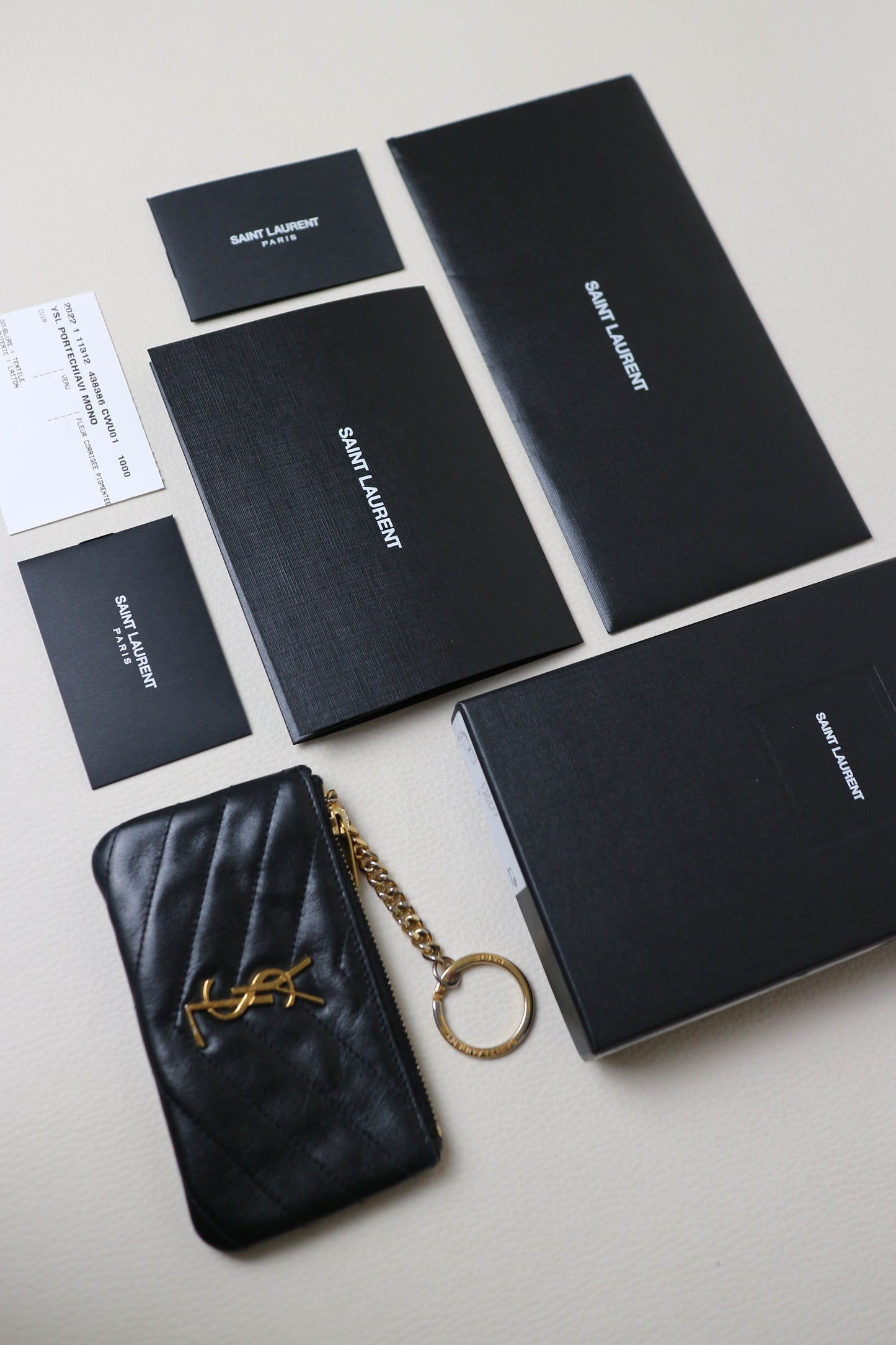 Saint Laurent Cassandre Leather Key Pouch