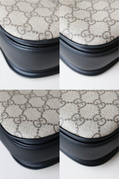 Gucci Horsebit 1955 Monogram Shoulder Bag Black/Beige