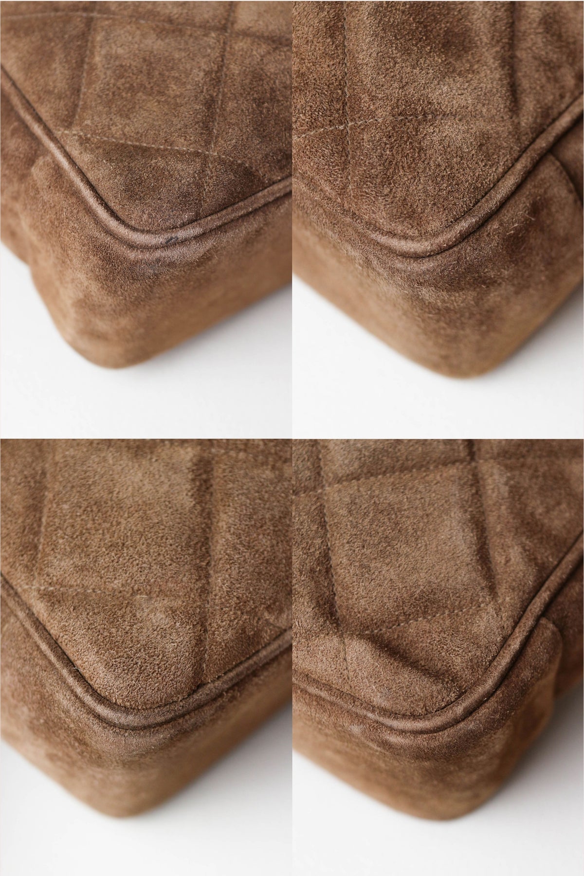 CHANEL Vintage CC Suede Handbag Brown