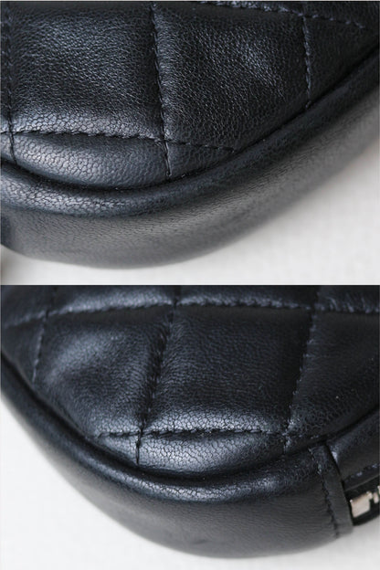 CHANEL Quilted Coin Purse Black
