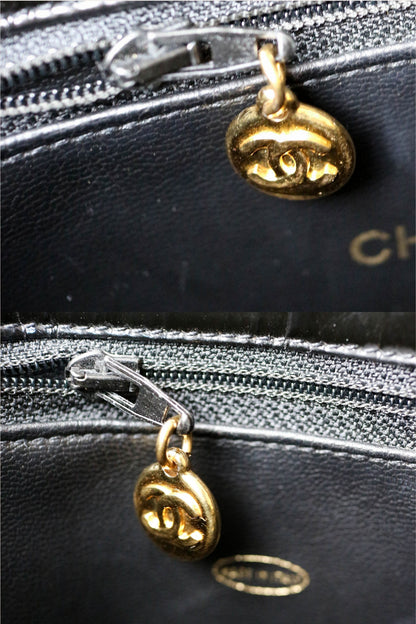 CHANEL Vintage CC Patent Leather Shoulder Bag