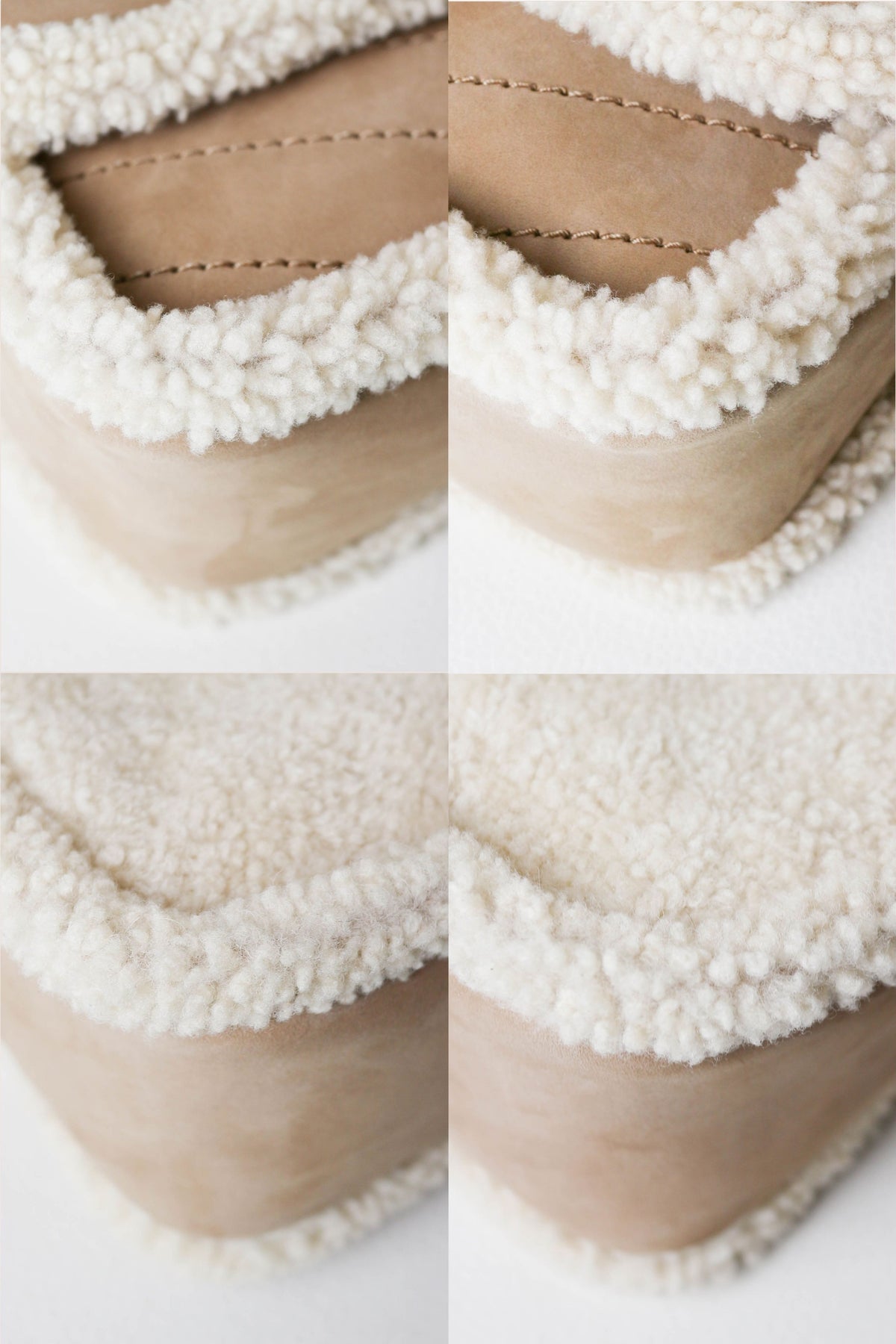 Saint Laurent Niki Shearling Shoulder Bag Small Beige