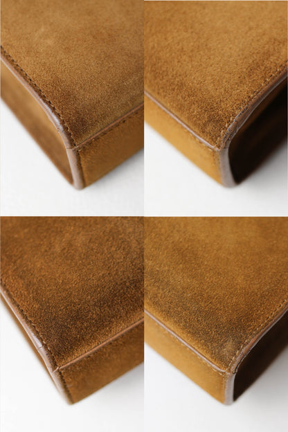 Saint Laurent Monogram Fringe Bag Suede Brown