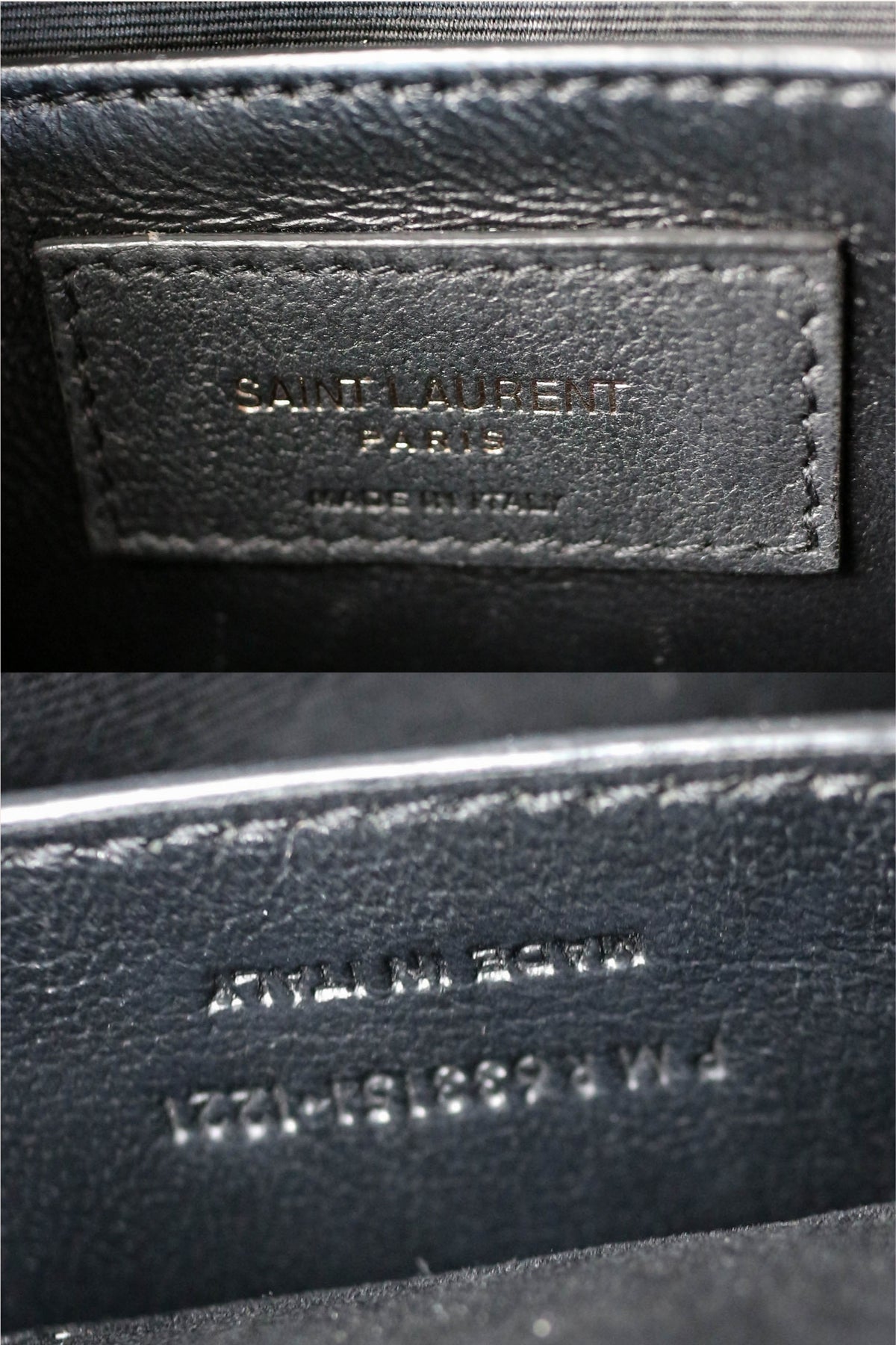 Saint Laurent Niki Croco Shoulder Bag Small Black