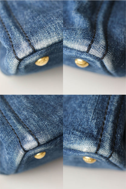 Prada Vintage Canapa Denim Tote Bag