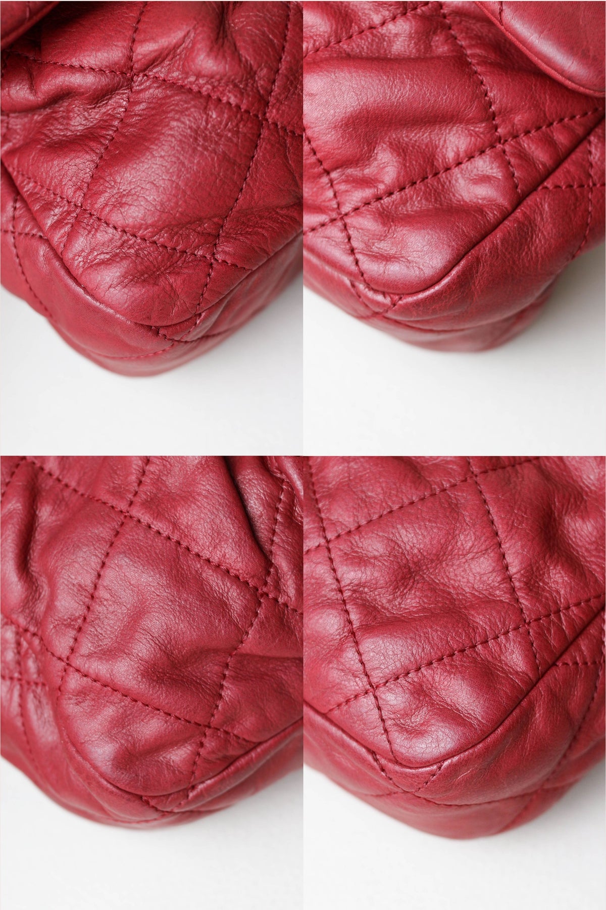 CHANEL Coco Pleats Jumbo Single Flap Bag Red