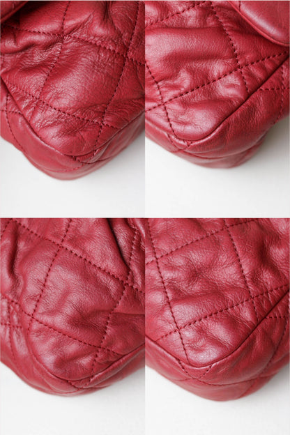 CHANEL Coco Pleats Jumbo Single Flap Bag Red