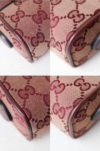 Gucci Ophidia Canvas Mini Bag Burgundy