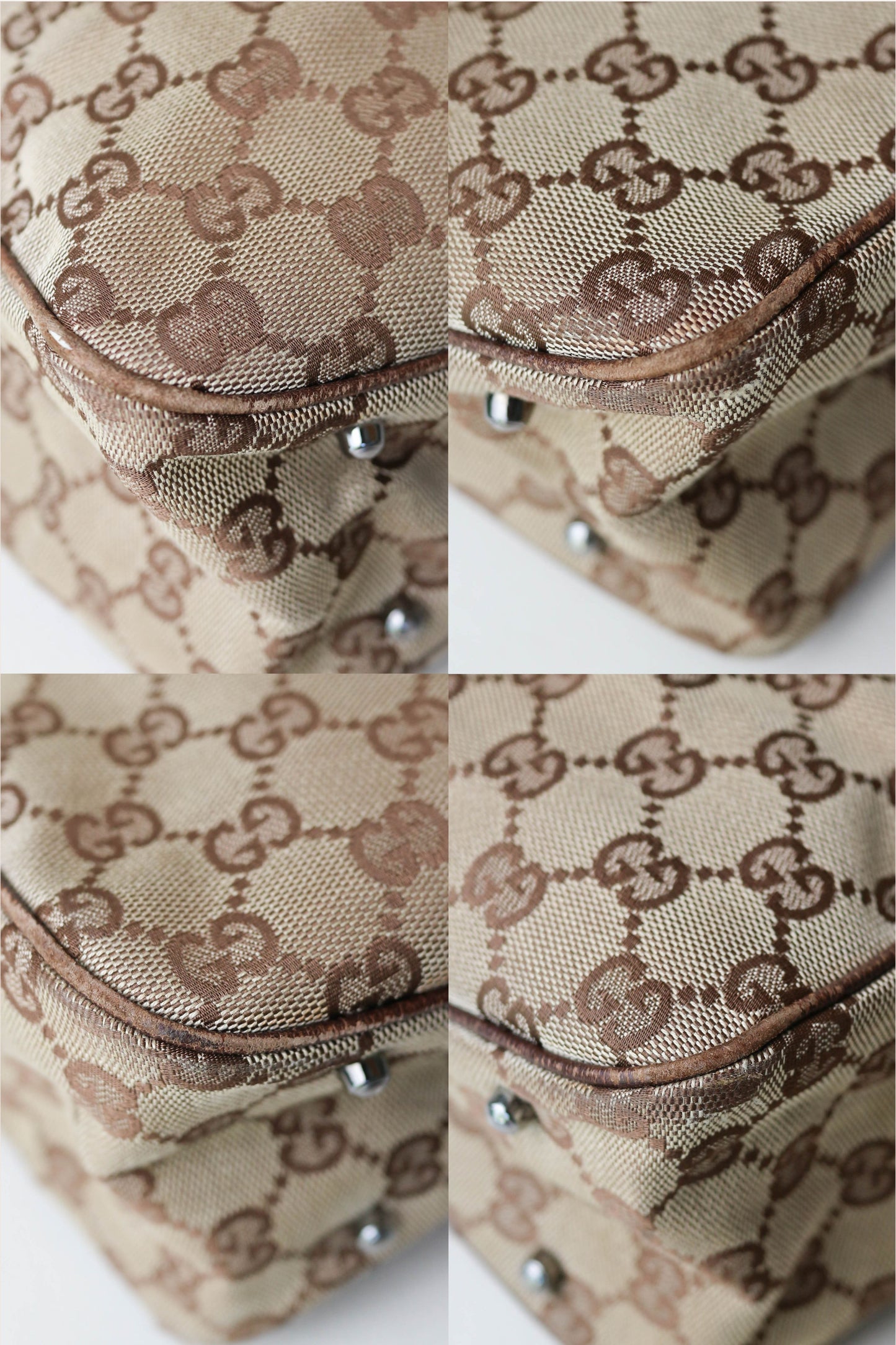 Gucci Vintage Canvas Tote Bag Brown