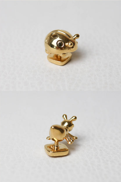 LOEWE Animal Bag Charm Studs Gold