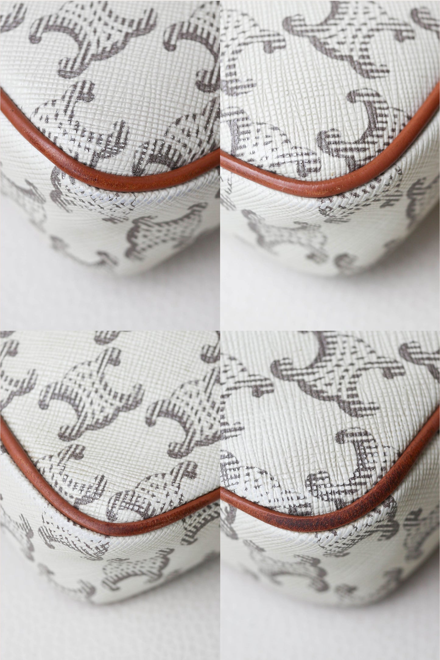 CELINE Triomphe Canvas Logo Bag White