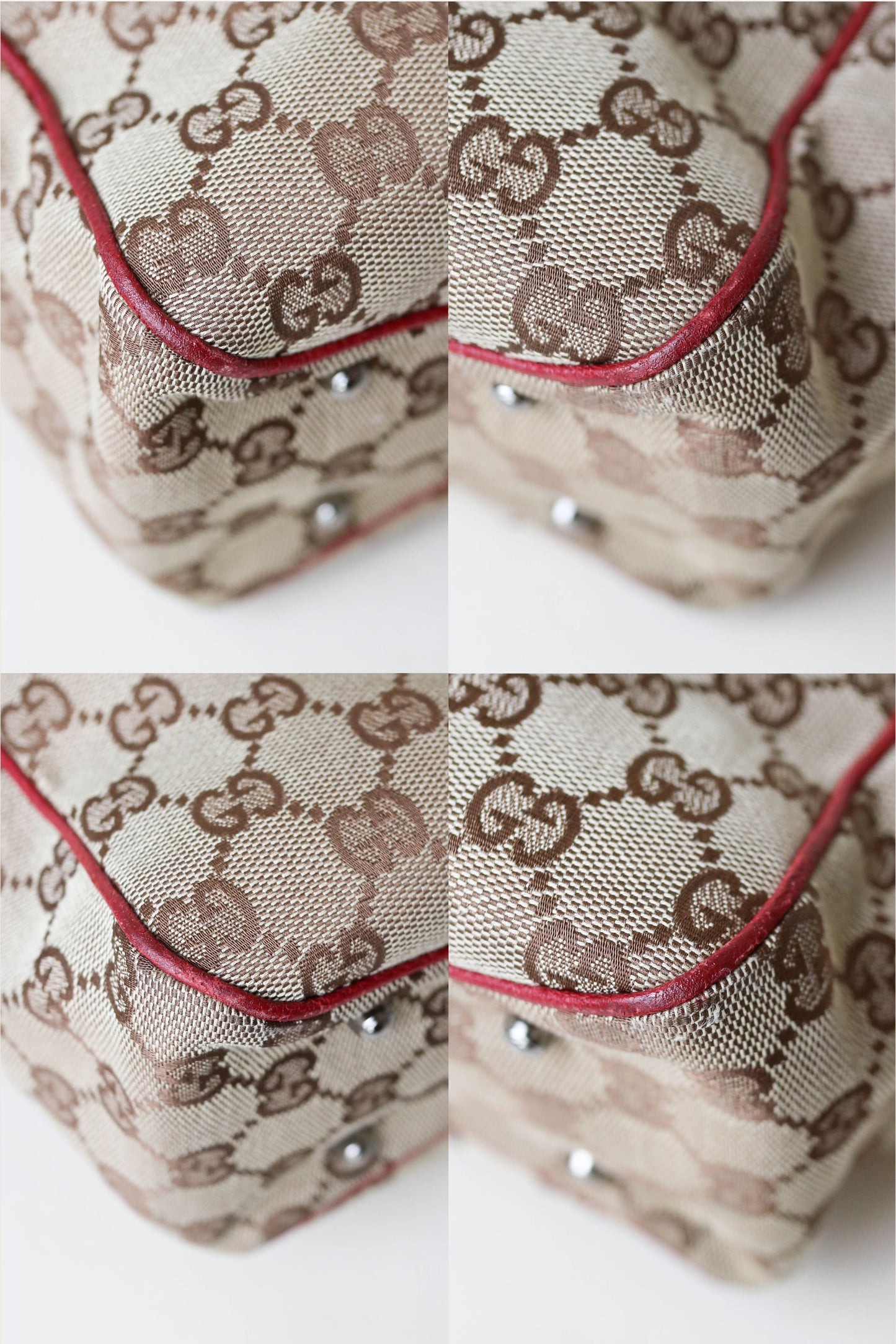Gucci Vintage Canvas Tote Bag Red