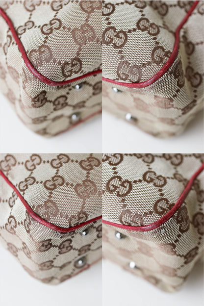 Gucci Vintage Canvas Tote Bag Red