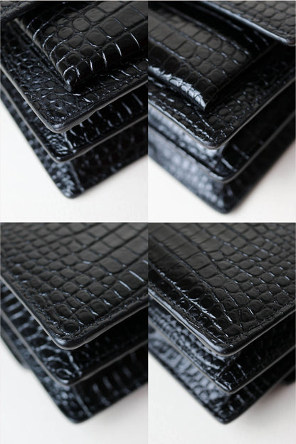 Saint Laurent Sunset Croco Shoulder Bag Medium