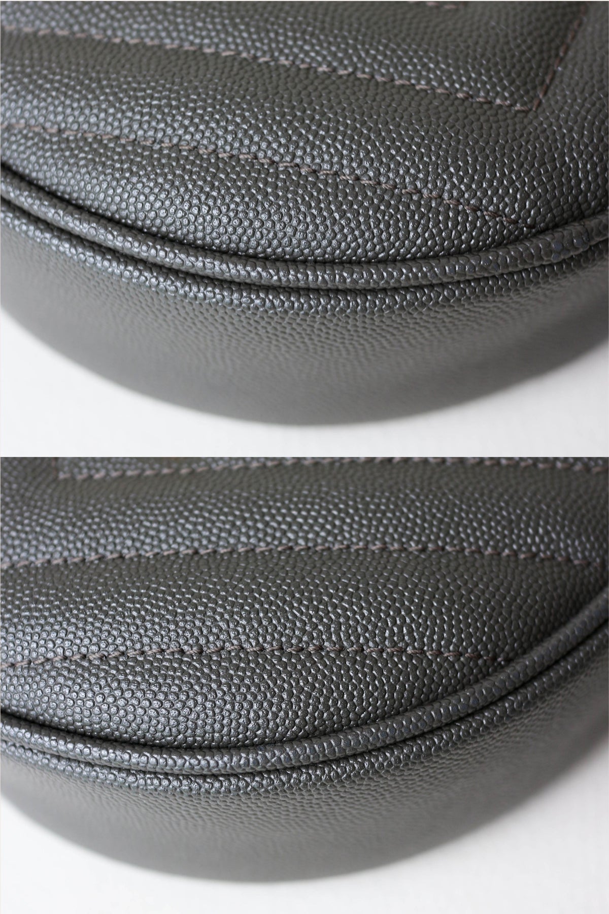Saint Laurent Vinyle Logo Round Bag Khaki