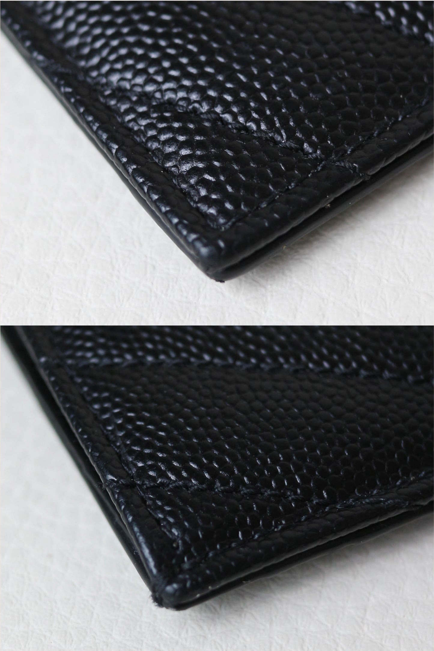 Saint Laurent Cassandre Logo Zip Card Holder Black