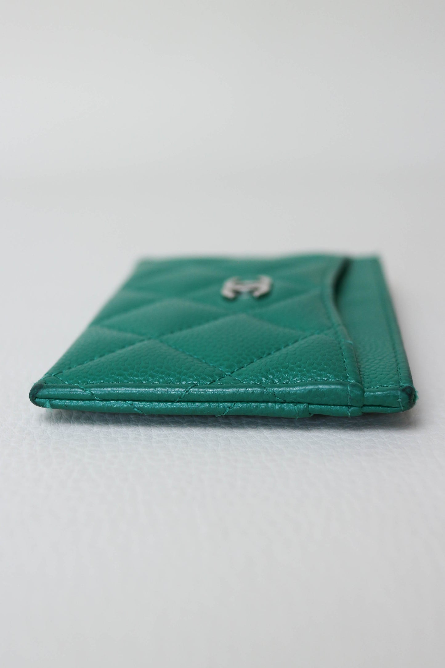 Chanel CC Card Holder Green