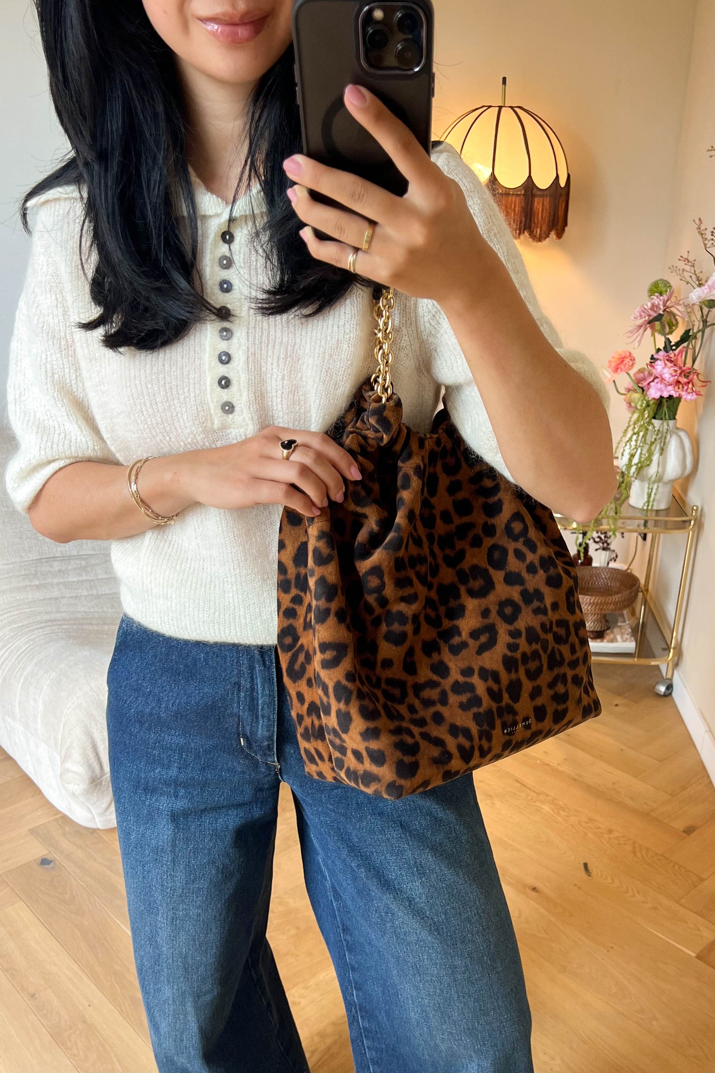 DeMellier Miami Leopard Shoulder Bag